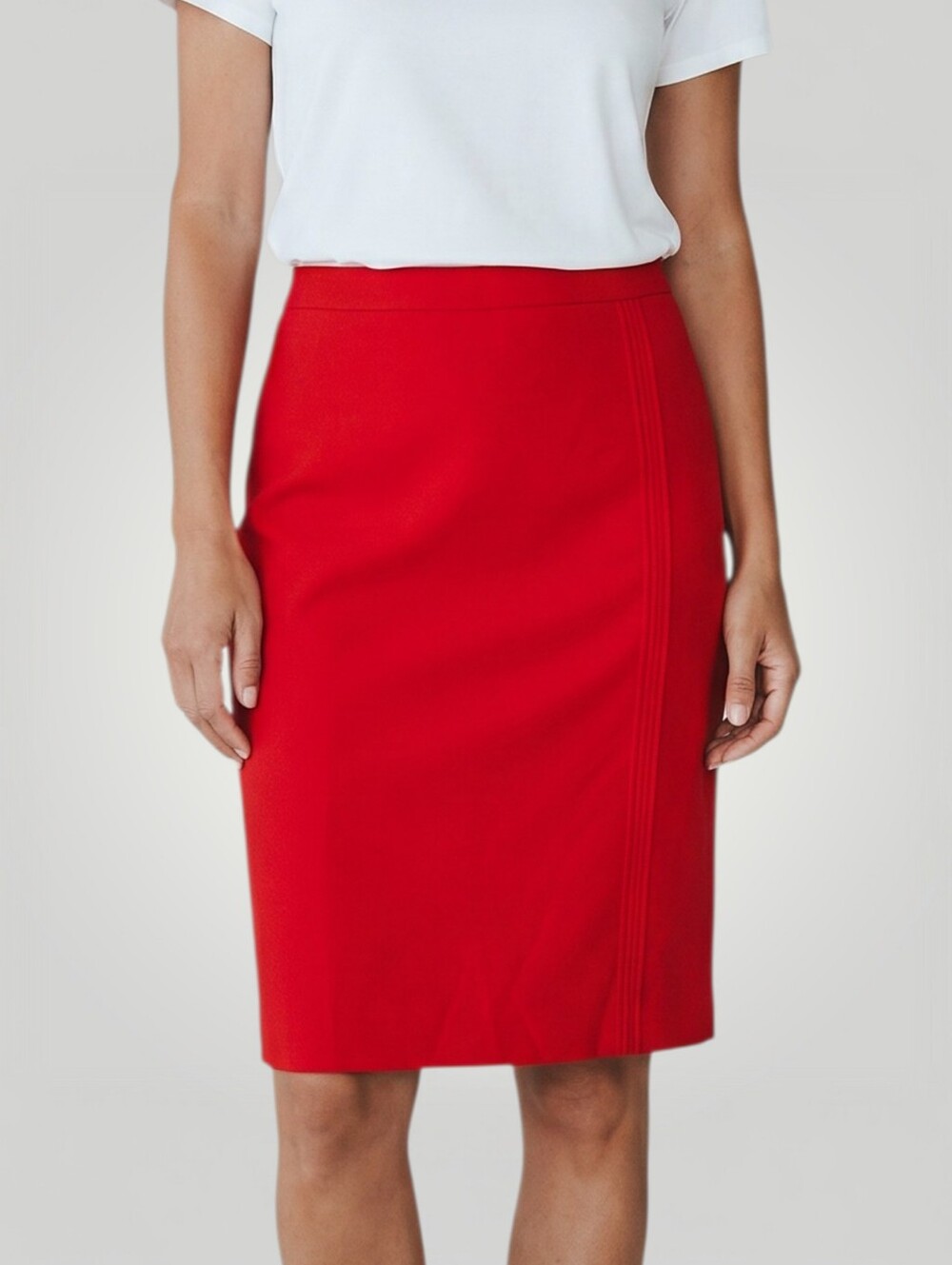 Tommy‎ Hilfiger Red Pencil Skirt Womens 16 Knee Length Office Siren Old Money